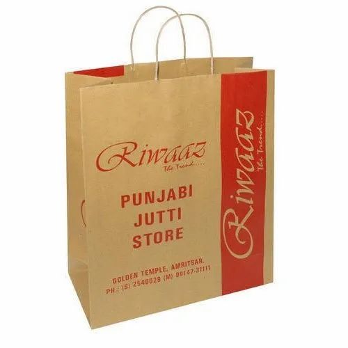 Paper Shopping Bag - Biodegradable, Moisture Proof, 800 Gram Capacity | Printed Design, Rope Handle, Recyclable