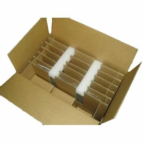 Partition Corrugated Box - Brown Paper Material | Designed for Beverage Packaging, Plain Finish for Versatile Use