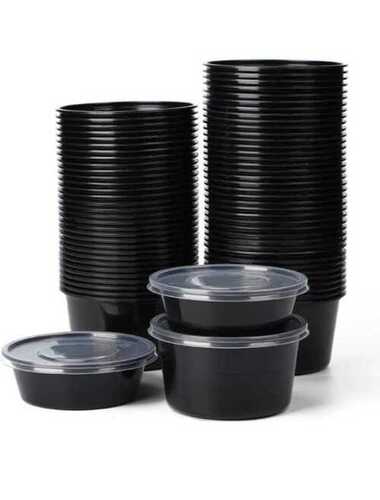 Round Food Container - Color: Black