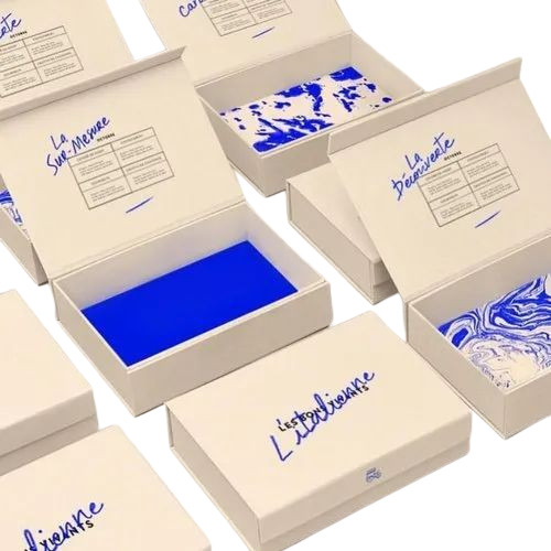 Shirt Packaging Box - Cardboard, Rectangular, White and Blue, 2.5kg Capacity | Multi Color, Printed Design