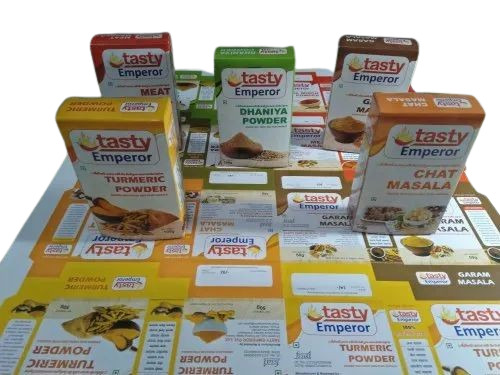 Spice Packaging Box - Duplex Paper Multi-Color Printed Design | Ideal for Spices Storage and Presentation