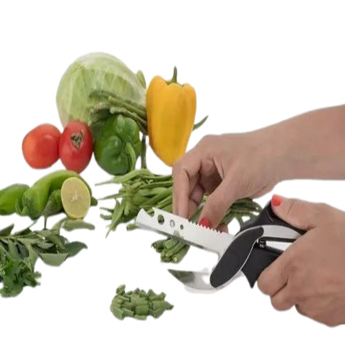 Vegetable Clever Cutter - Plastic, 7 Inch Size, Black | Functionality in Cutting Vegetables, Stainless Steel Blade, PVC Design for Kitchen Use