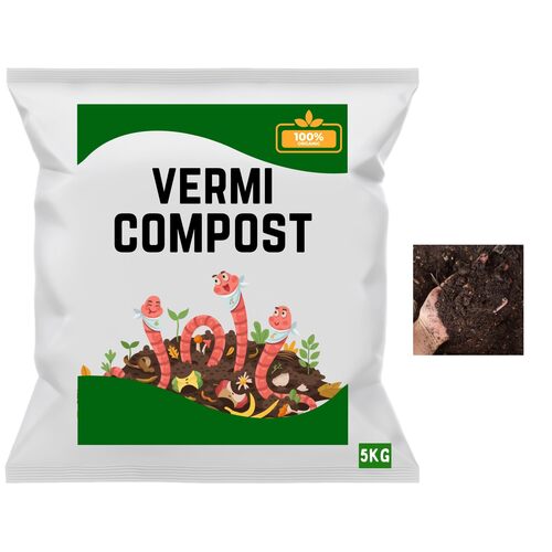 Vermi Compost - Organic Fertilizer Granules, Brown Color, 99% Purity, Industrial Application