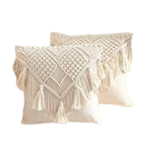 White Handloom Fancy Cushion