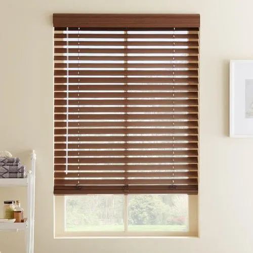 Bamboo Roller Blind - Bamboo Material, Horizontal Pattern, Brown Color | Features Anti-Bacteria Protection, Jacquard Style, Ideal for Home Windows