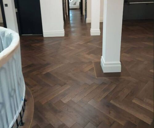 Herringbone Solid Wood Flooring - Color: Dark Brown