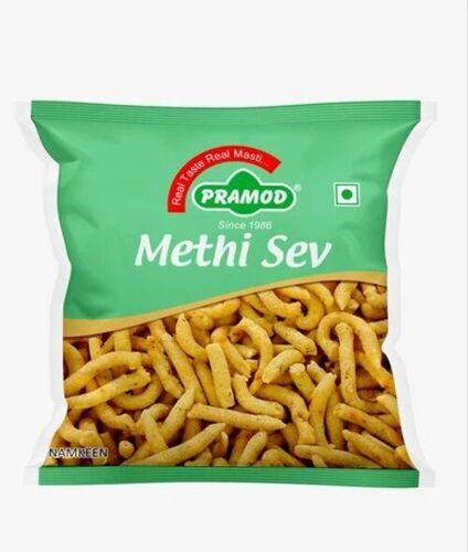 Methi Sev Namkeen - Good Quality Packet, Spicy & Salty Taste, Tasty Snack with 6 Months Shelf Life