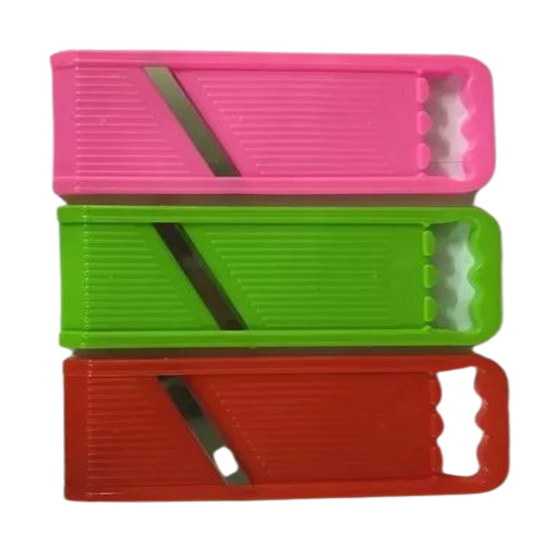 Plastic Vegetable Slicer Cutter - Plastic & Stainless Steel, 7 Inch Size, Multicolor Design | Ideal for Effortless Vegetable Cutting in Kitchen