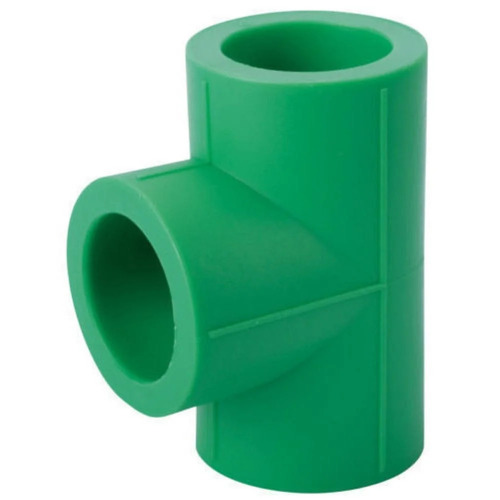 PPR Equal Tee - T Shape, 50 mm to 200 mm Length, Green Color, 2 mm to 5 mm Thickness | High-Temperature Resistance, Corrosion-Resistant, High-Pressure Rating
