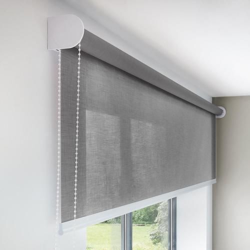 Screen Roller Blinds - Bamboo Material, Size-All, Grey Color, Horizontal Stripe Pattern | Foldable & Roller Types for Home, Hospital, Hotel, Office