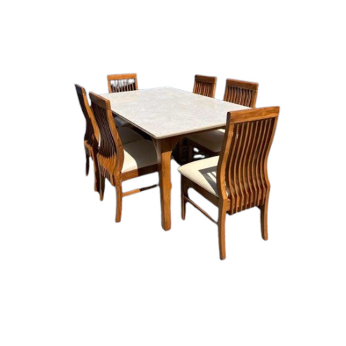 Wooden 6 Seater Dining Table Set