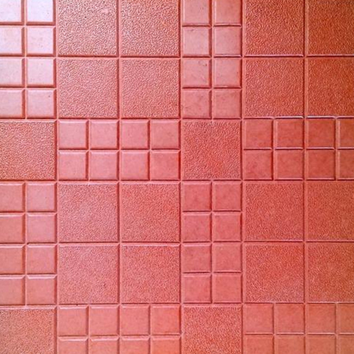 Ceramic Car Parking Chequered Floor Tiles - Feature: Firebrick