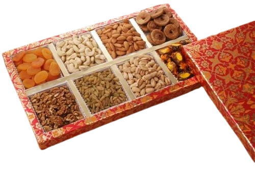 Dry Fruit Packaging Box - Paper Material, Multi Color Printed Design | Perfect for Storing and Presenting Assorted Dry Fruits