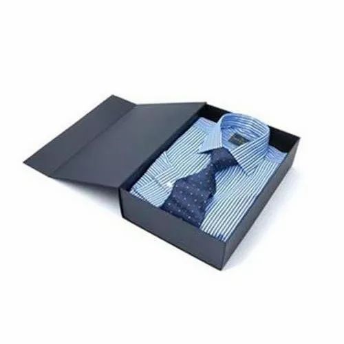 Shirt Packaging Box - Partly Recycled Paper, Rectangular Shape under 5 Kg, Multi Color with Laminated Coating, Digital Printing, Embossing & Foil Stamping