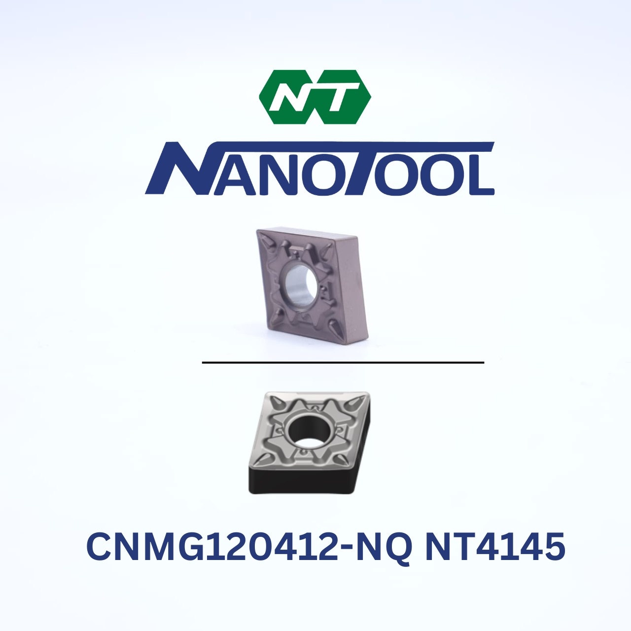 Turning Insert CNMG120412-NQ NT4145 PVD Grade - Stainless Steel, Standard Size, Grey Color, Rust Proof, High-Speed Machining Performance