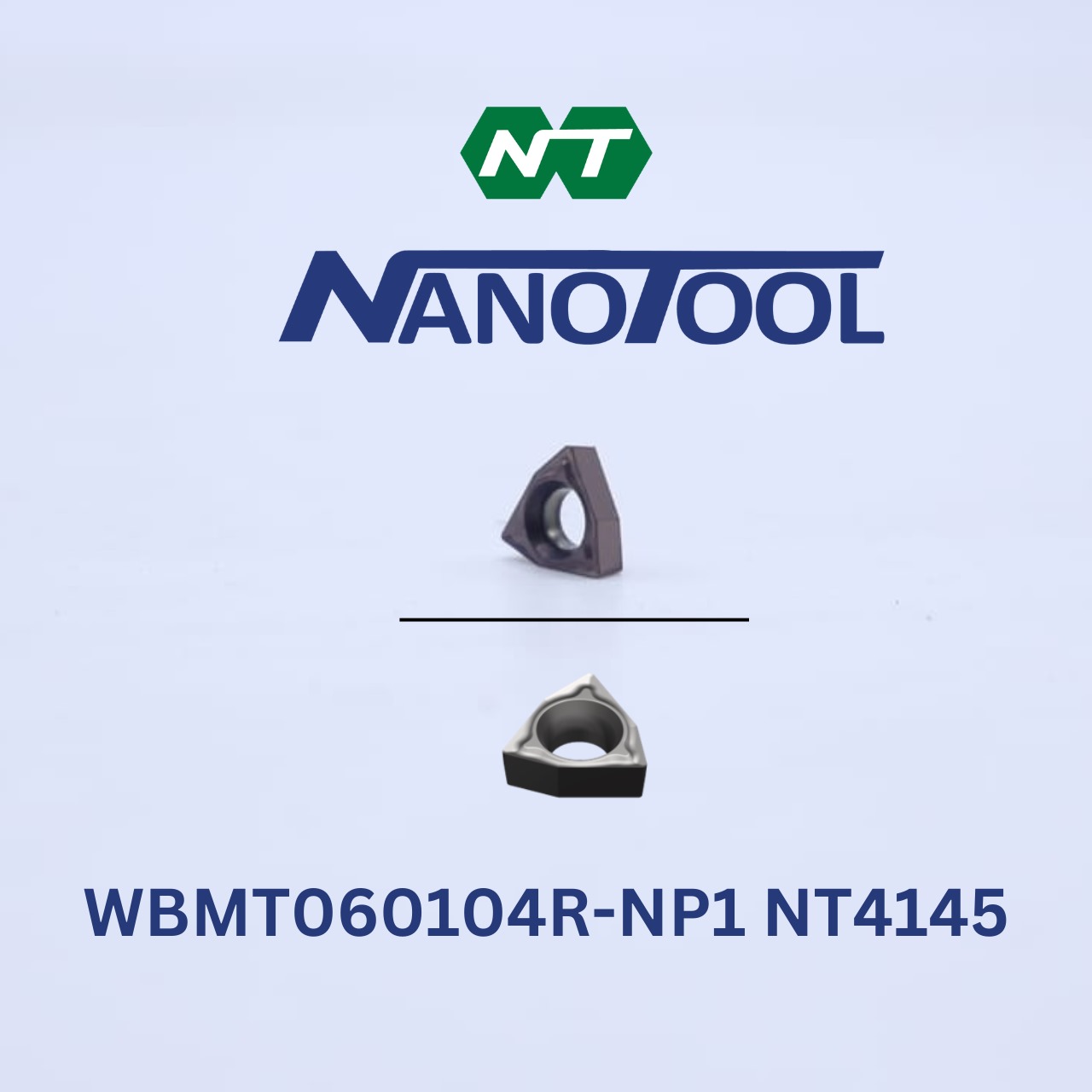 Turning Insert - WBMT060104R-NP1 NT4145 | Stainless Steel Compatibility, Black Metal, Vc 80-200 m/min, Fn 0.10-0.25 mm, Pack of 10/50