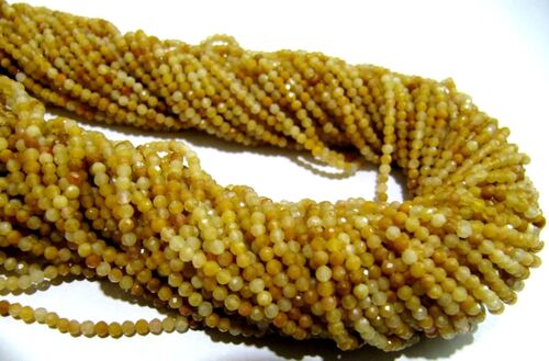 2Mm Natural Yellow Rutilated Quartz Rondelle Faceted Beads - Material: Stone