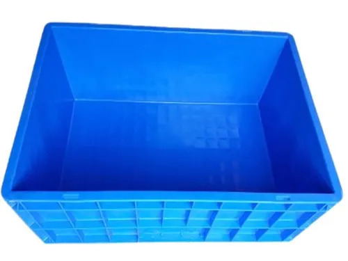 Blue Rectangular Plastic Crate
