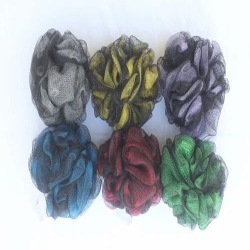 Double Net Body Sponge - Plastic Material 5x2 Inch Size Soft Sponge Suitable for All Skin Types Available in Multicolours Round Shape