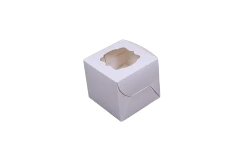 Pastry Packaging Box - 250 Gram Paper, 4x4x3.5 Inch Size, White Color - Durable Plain Design