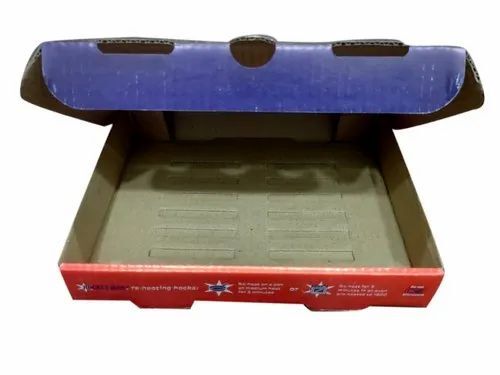 Pizza Packaging Box - Corrugated, 10 x 8 Inches , Multi Color, Matte Finish, Die Cut Design