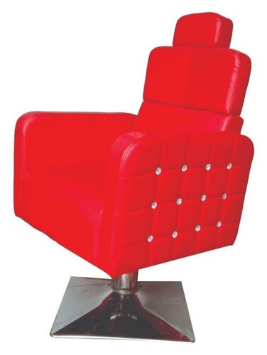 Red Leather Salon Chair - Adjustable Height, Sleek Design | Comfortable Cushioning, Ergonomic Swivel Base, Reclining Feature, Easy Maintenance
