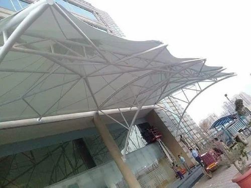 Tensile Car Parking Structure - Color: White