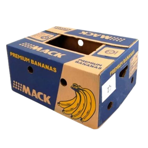 Banana Packaging Box - 300 GSM Corrugated Paper, 2 x 1.5 x 1 Feet Size, Multi Color, Rectangular Shape, 15kg Capacity, Flexo Printing