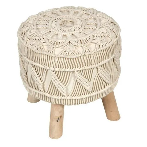 Brown Puff Stool - Cover Material: Yes