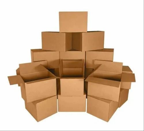 Corrugated Cardboard Box - Virgin Kraft Paper, Biodegradable & Food Grade, Moisture Proof, Brown, Ideal for Gifts & Crafts, Holds Up to 5 Kg