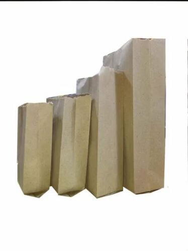 Kraft Paper Pouch - Kraft Paper Material | Plain Style, Brown Color