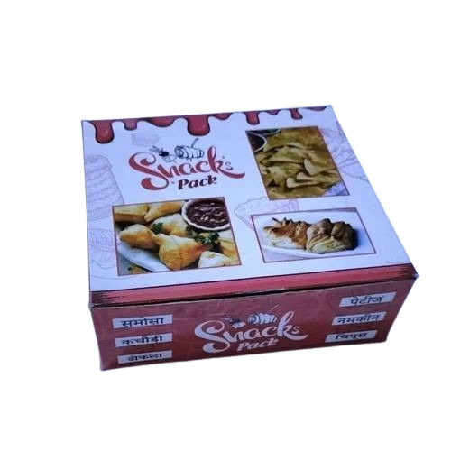 Snacks Packaging Box - Cardboard, 5x5x2 Inch, Multi Color Printed Design | Square Shape, 320 GSM Thickness