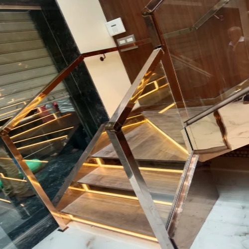 Stainless Steel Railing - Color: Brown