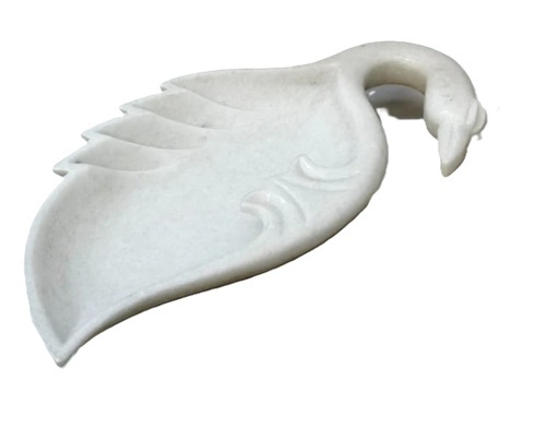 White Marble Peacock Bowl