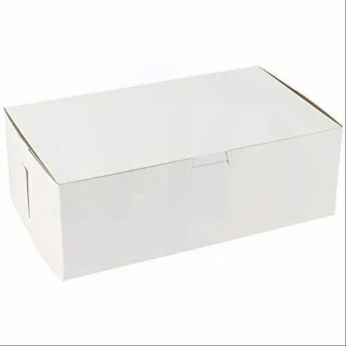 White Plain Corrugated Box - Paper Material, Rectangular Shape, Holds Up to 5 Kg | Ideal for Food, Gift & Crafts, Mailing