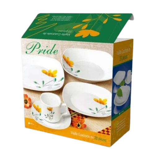 Crockery Packaging Box - Laminated Multi Color Printed Paper, Rectangular Shape
