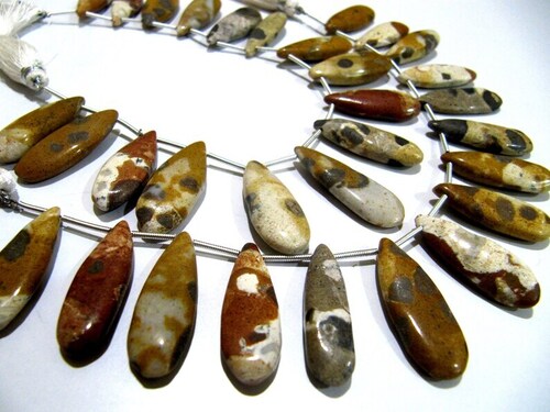 Natural Camel Jasper Pear Shape Plain Smooth Briolette Beads 10x20mm - Beads Colour: Yellow