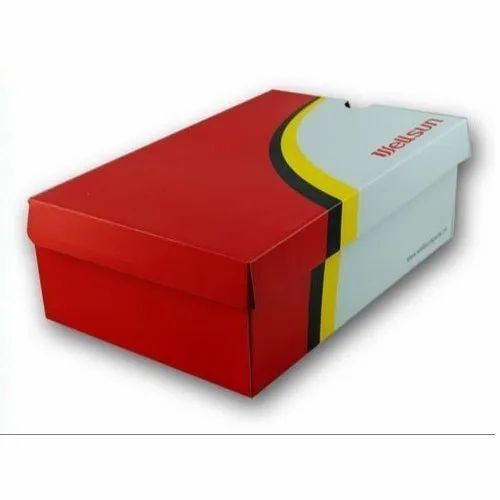 Shoes Packaging Box - 300 GSM Paper, Multi Color Printed Design | Embossed, Foil Stamped, Moisture Proof, Biodegradable, Disposable