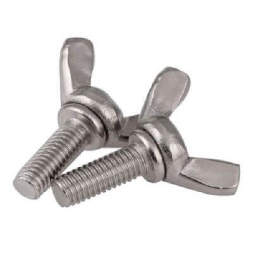 Stainless Steel Butterfly Screw - Polished Finish, High-Quality Silver Fastening Solution for Effortless Manual Adjustments