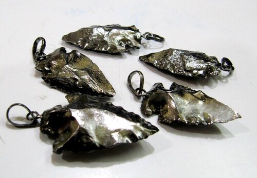 2 Pcs Set Full Black Oxidized Electroplated Single Loop Natural Jasper Stone