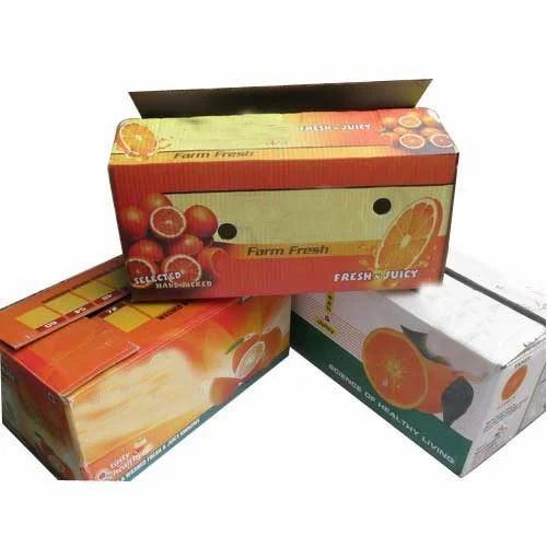 Kinoo Fruit Packaging Boxes - Multi Color Printed Kraft Paper , Rectangular Shape Design