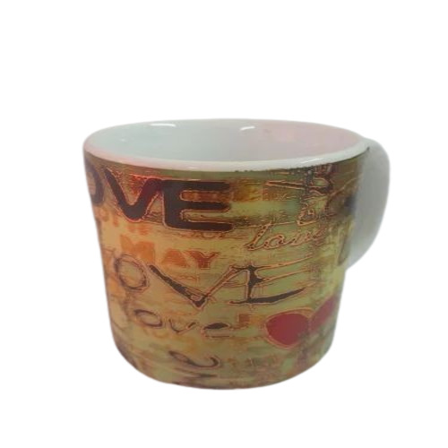 Printed Ceramic Coffee Mug - Polished Finish, Round Design | Durable White Color, Comfortable Ceramic Handle, Plain and Printed Options