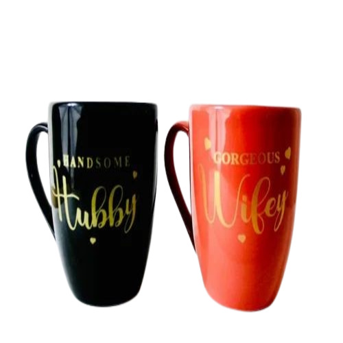 Printed Ceramic Mug - Durable Ceramic Material, Polished Finish, Sleek Black Color, Round Design, Good Quality for Home and Office Use