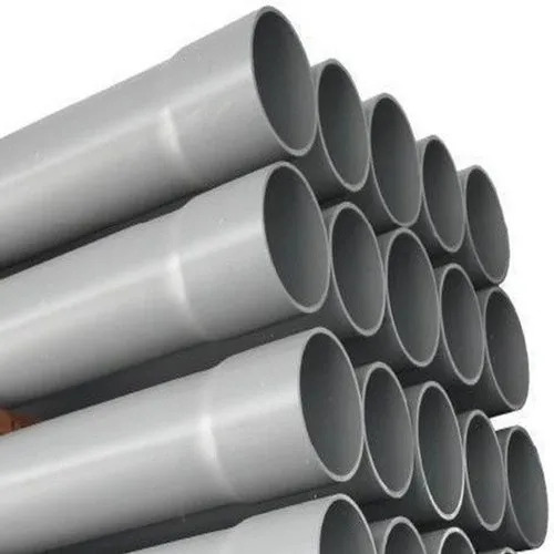 PVC Plastic Pipe - 12 Foot Length Grey Color Round Shape 7 Meter Thickness | Recyclable for Industrial and Architectural Applications