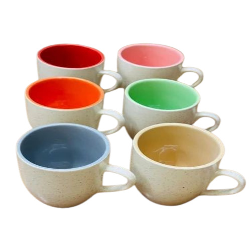 Ceramic Coffee Mug - Polished Finish, White Color, Durable Design with Round Handle