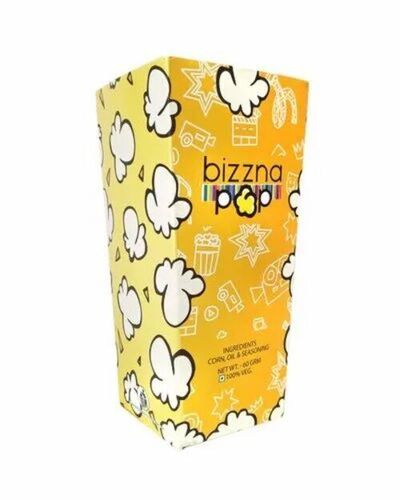 60gm Popcorn Box - Disposable Packet, Square Shape | Suitable for Food Storage and Packaging Needs with Good Quality Design