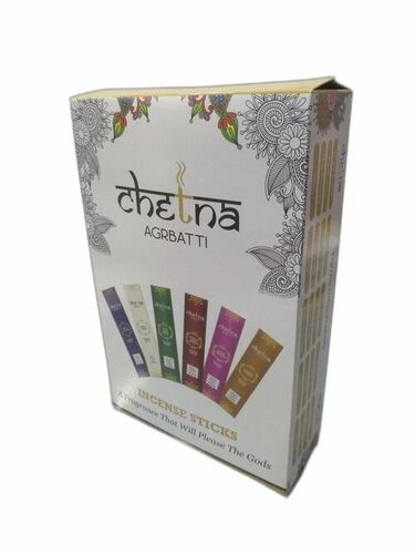 Agarbatti Packaging Box - SBS Paper, Rectangular Shape, Multi Color with Moisture Proof & Gloss Varnish, Metalized Printing, Raised Ink Finish