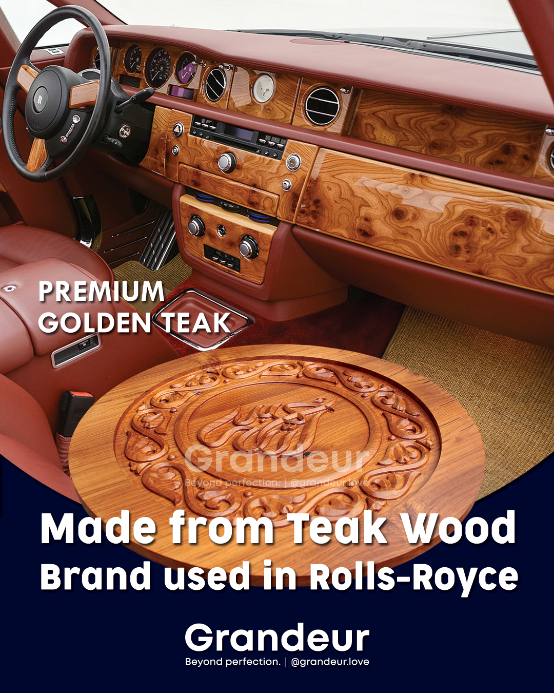 Golden Teak Wooden Carving