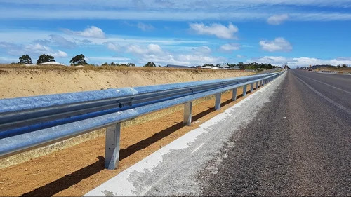 Metal Beam Crash Barrier - Color: Galvanised