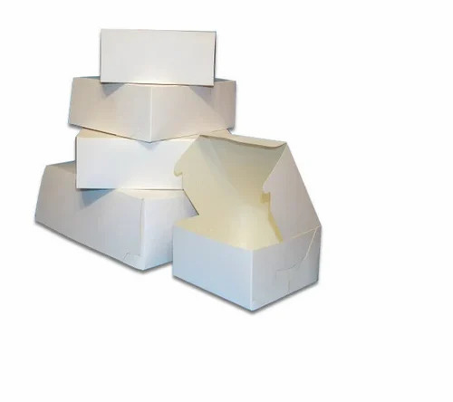 Pastry Packaging Box - Kraft Paper, 8x8x8 Inches, White Color, Square Shape, 250 Gram Capacity for Two Pastries | Plain Pattern Design